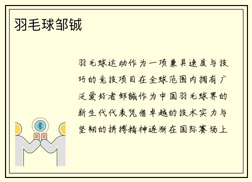 羽毛球邹铖